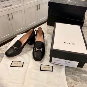New In Box NIB Gucci Black Low Heel Loafer 36.5